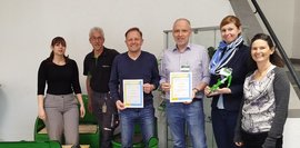Teilnehmer*innen am Kick-off zwischen der SENNEBOGEN Maschinenfabrik GmbH und der Naabtal-Realschule Nabburg